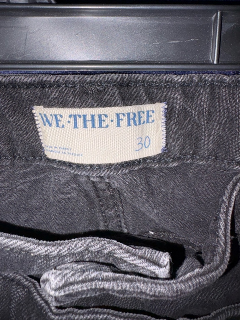 We The Free Black Denim Skort Waistband Detail - Picture 5 of 5